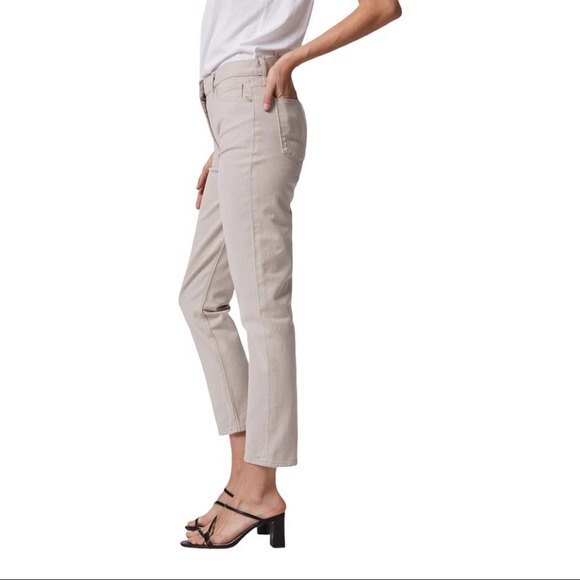 NEW Hudson Ivory Barbara High Rise Crop Straight Jeans 33 Size 12 *Labeled Sz 30 - Picture 3 of 11